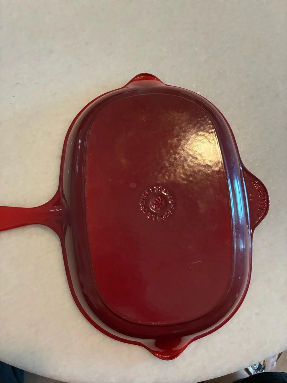Le Creuset Flame Cast Iron Grill Pan with Ribbed Interior
